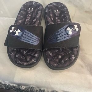 Under Armour Kids Slide Sandals - Black and Purple